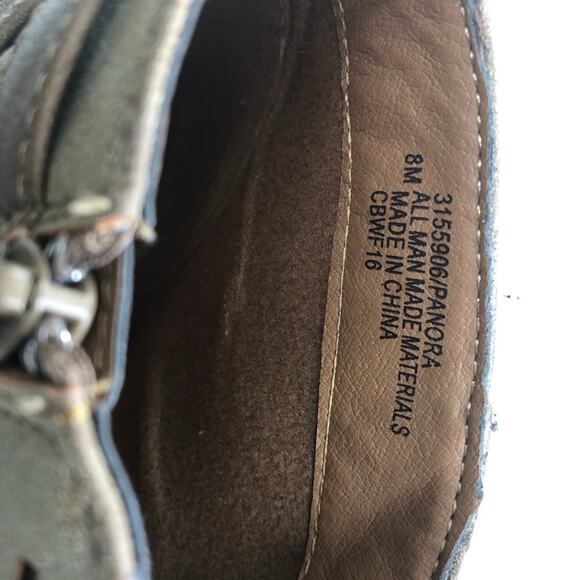 EuroSoft Heeled Ankle Boot Lasercut Shroud Western Tan with Buckles 8M - Picture 2 of 11